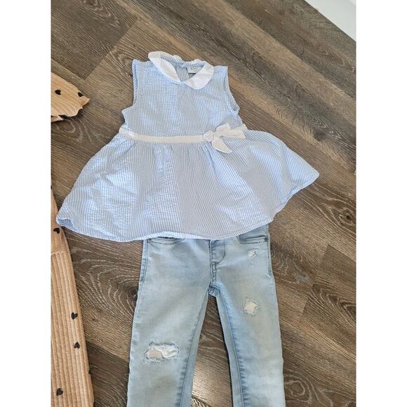 Cat & Jack Zara Toddler Girls set of 3 Outfits size‎ 4t Pants and Shirts #7 - Picture 4 of 6